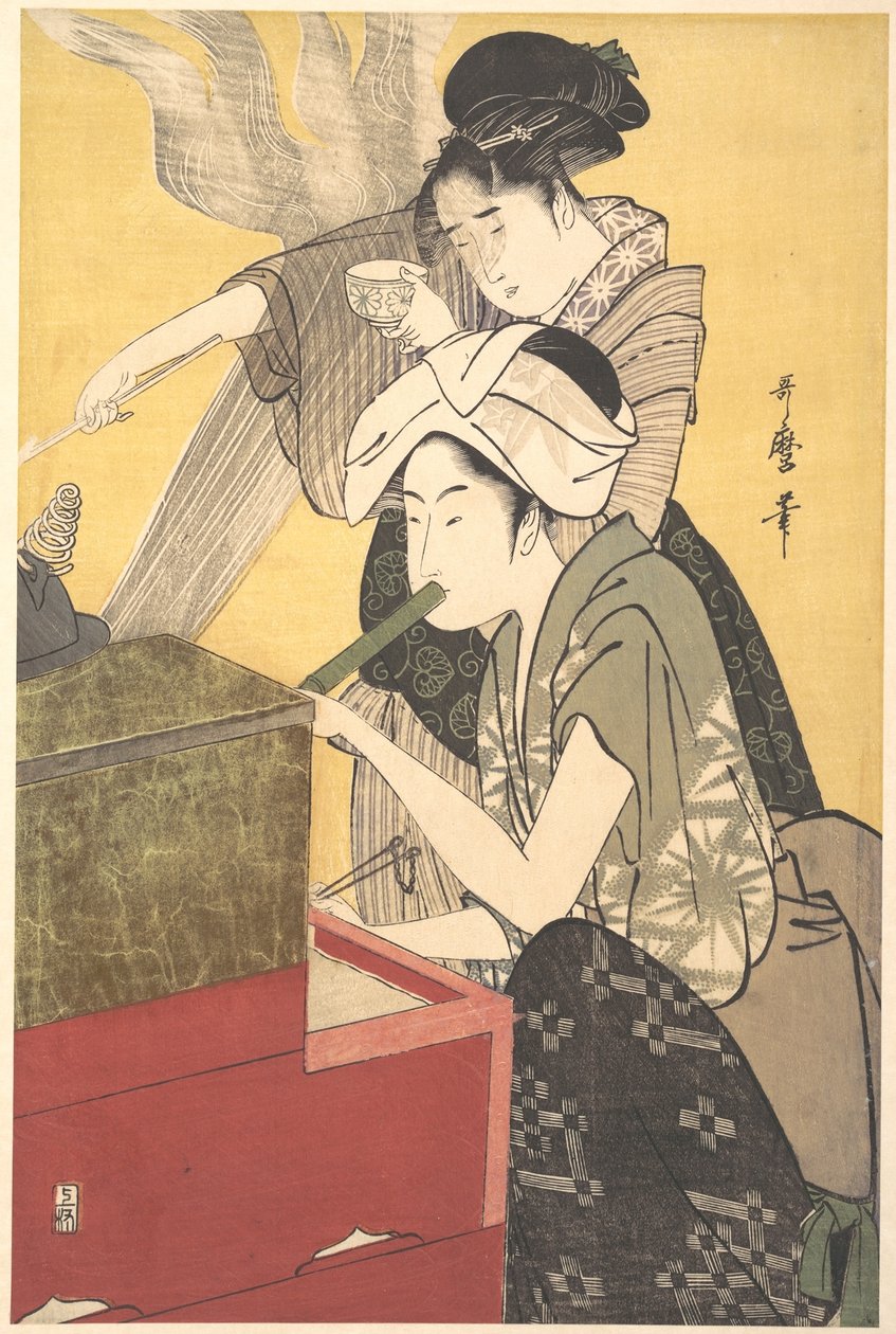 De keuken door Kitagawa Utamaro