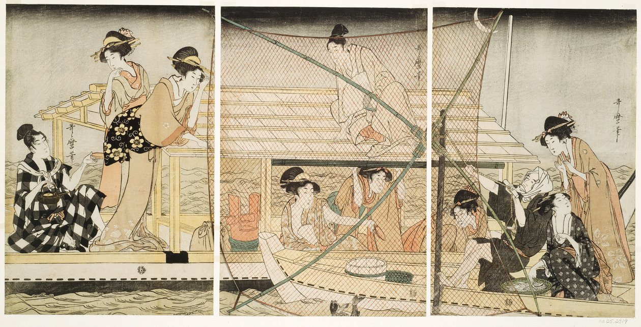 Het Schepnet door Kitagawa Utamaro