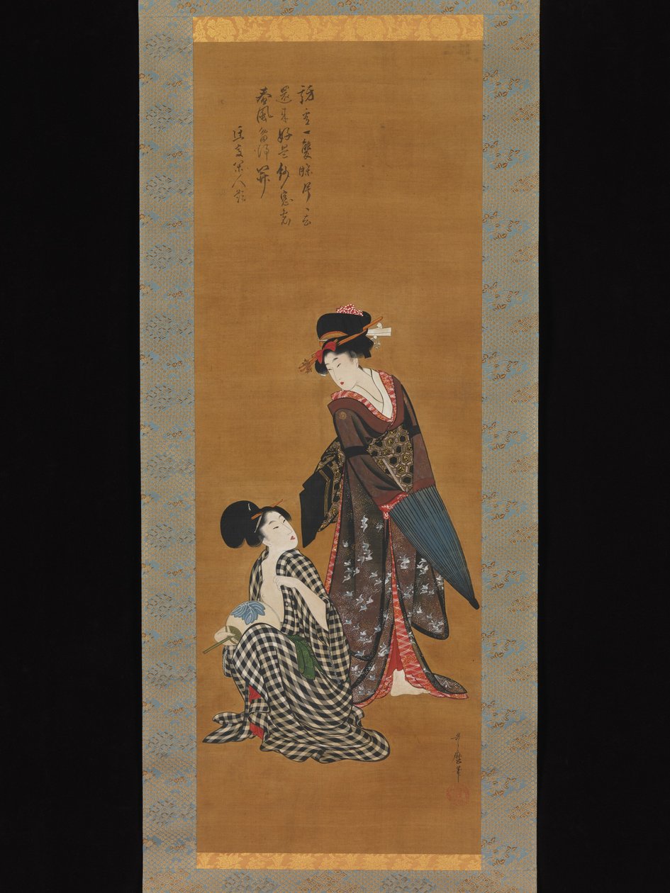 Twee schoonheden door Kitagawa Utamaro