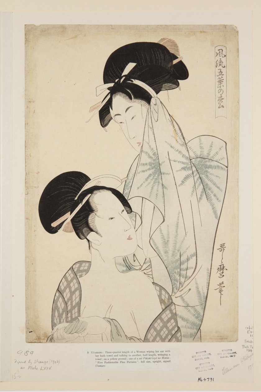 Vrouwen na het bad door Kitagawa Utamaro