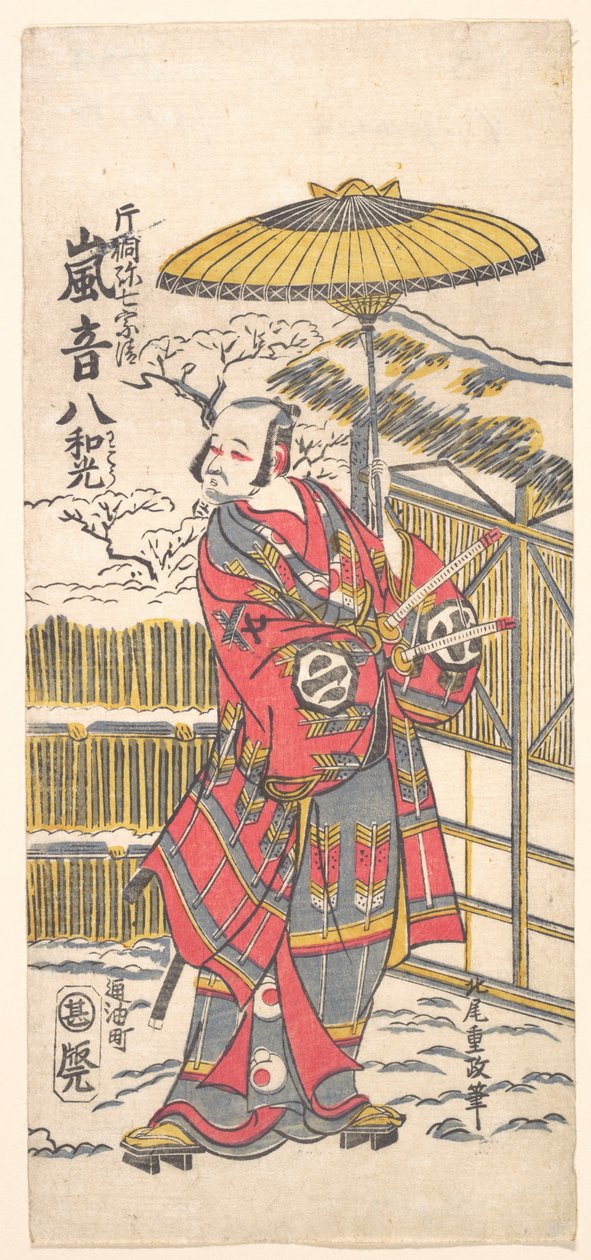 Arashi Otohachi I als beroemde komiek door Kitao Shigemasa