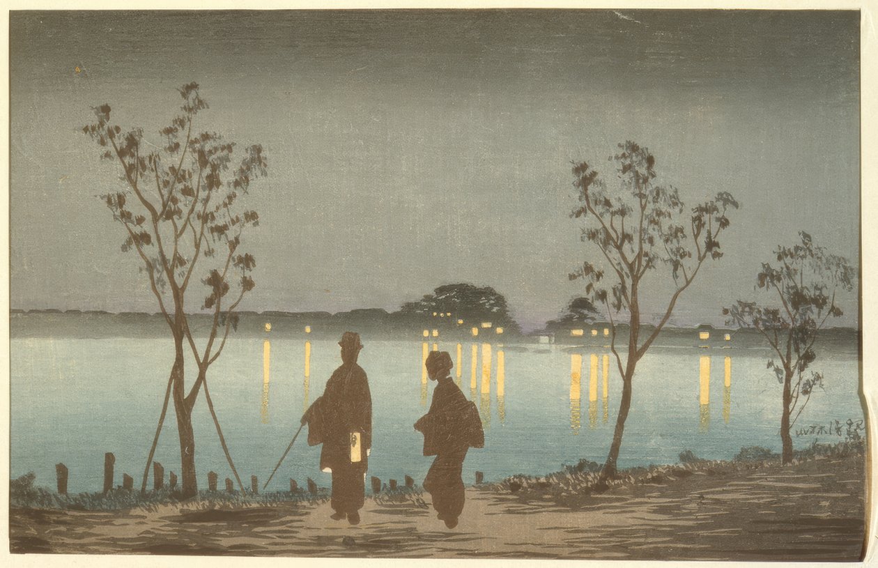Nacht op de Sumida-rivier door Kiyochika Kobayashi