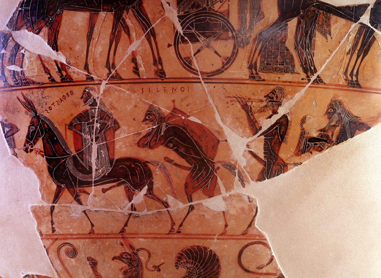 De terugkeer van Hephaistos in Olympus - detail van de panse, voorzijde B onderste register - 