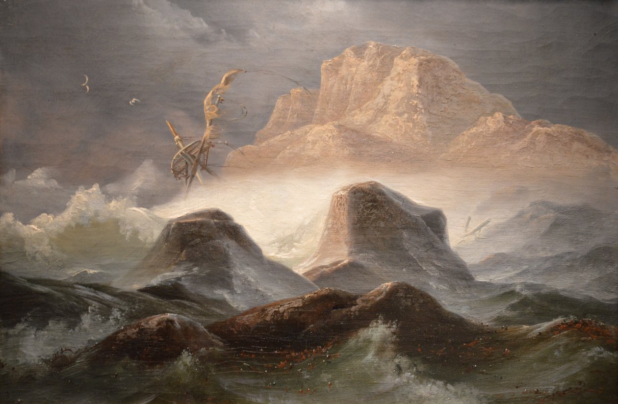 Storm aan de Noorse kust door Knud Baade