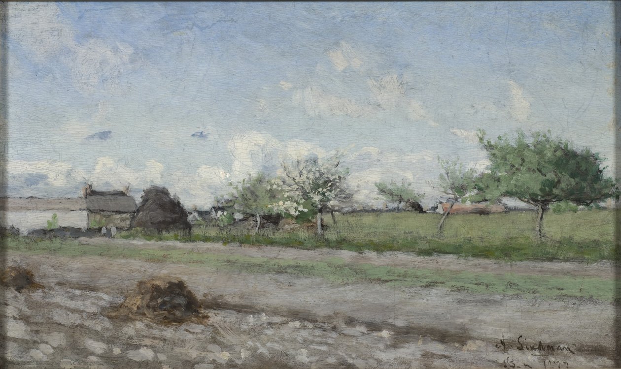 Appelboom in bloei, 1877 door Knut Axel Lindman