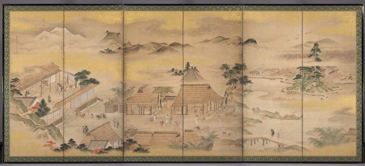 Lente en herfst landbouw Herfst, 1700s door Ko Sukoku