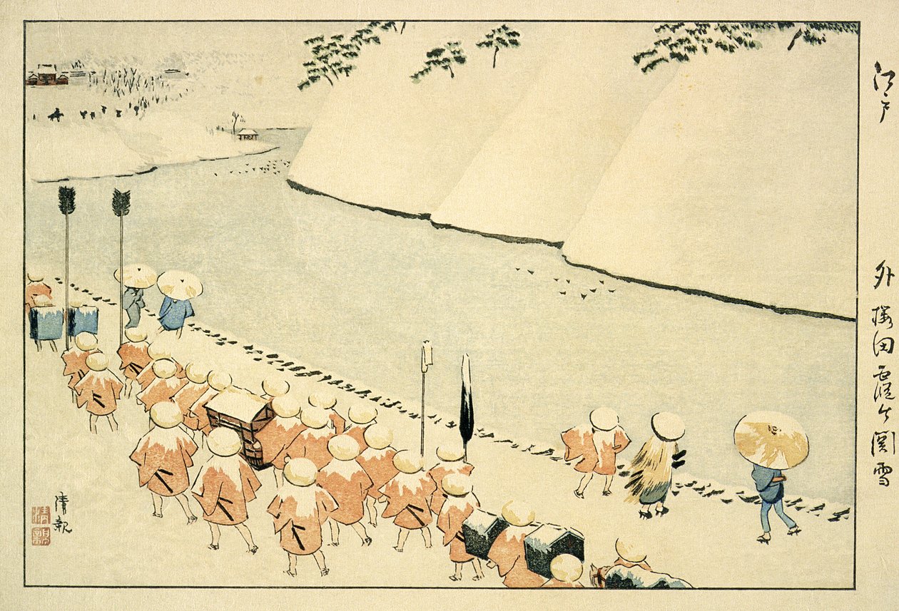 Sneeuw bij Soto-Sakurada, Kasumigaseki door Kobayashi Kiyochika