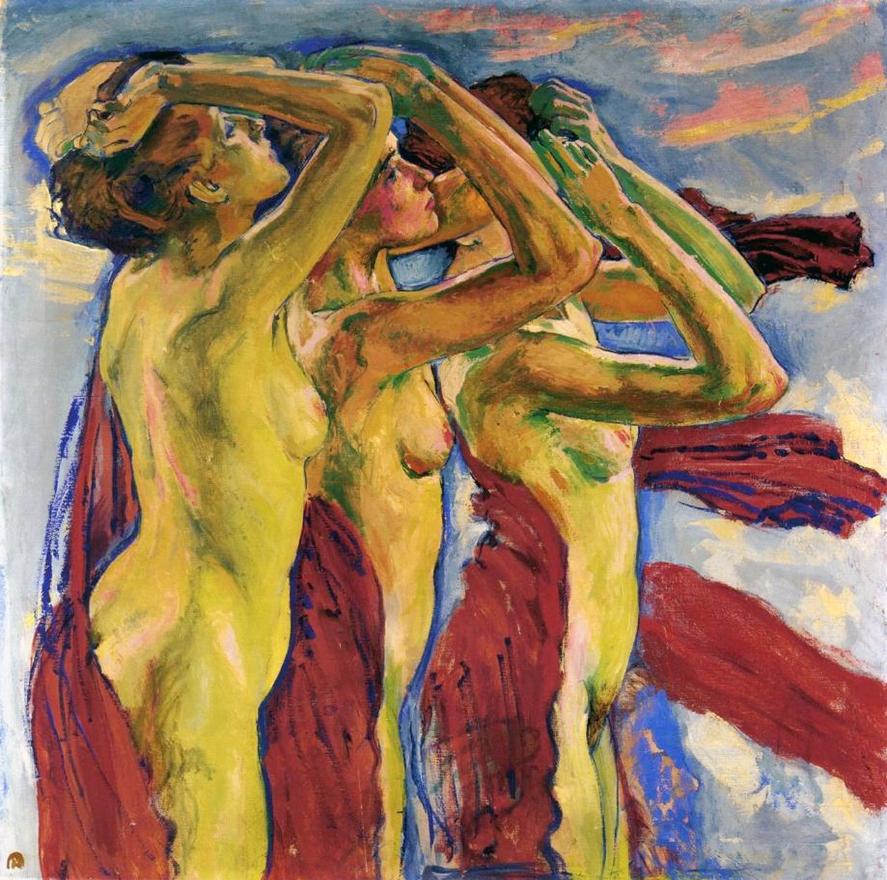Drie Naakten door Koloman Moser