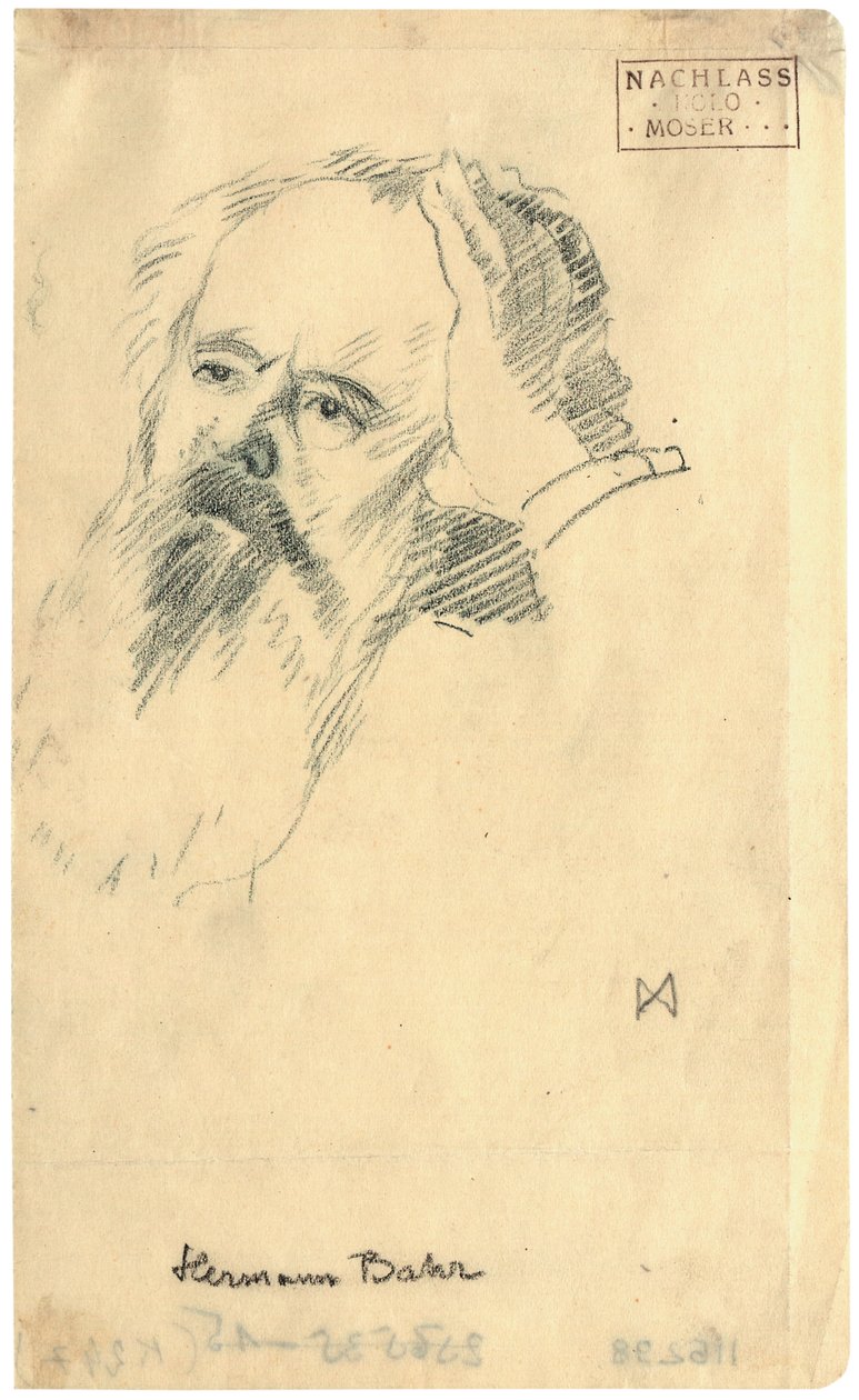 Portret van Hermann Bahr 1863-1934, ca. 1904 door Koloman Moser