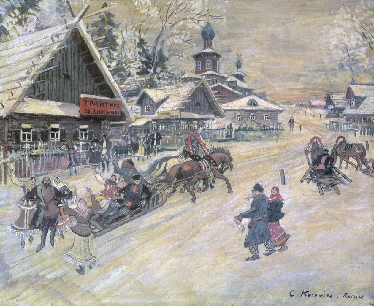 Een Feestelijke Wandeling, Rusland door Konstantin Alekseevich Korovin