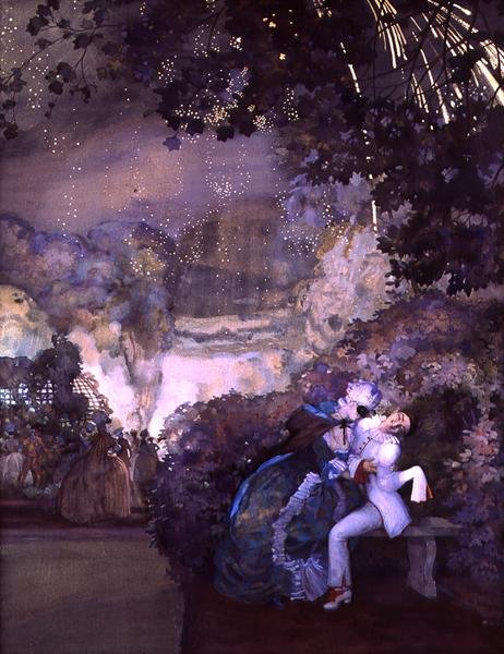 Vuurwerk, 1910 door Konstantin Andreevic Somov
