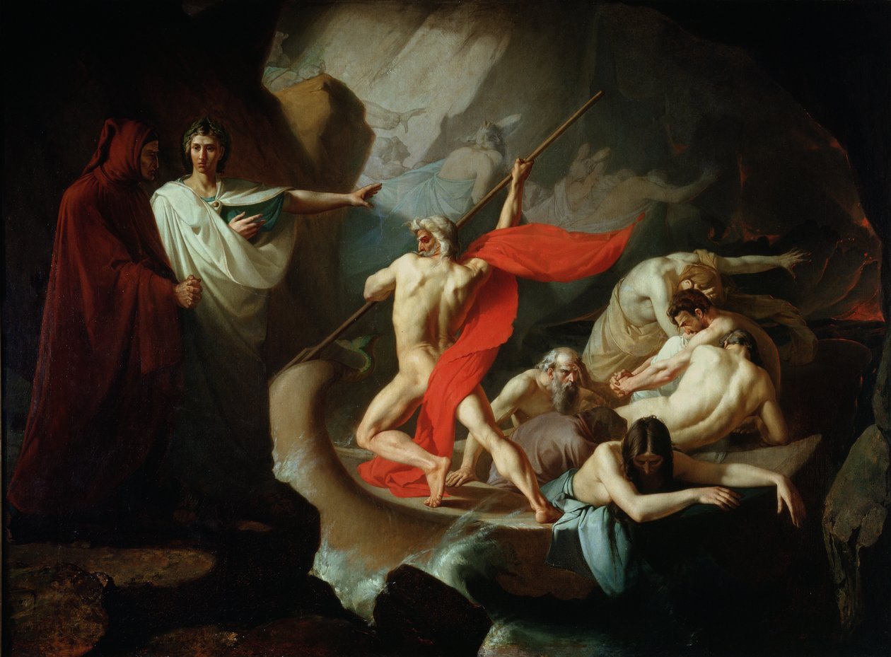 Charon die de zielen van de doden over de Styx vervoert, 1860 door Konstantin Petrovich Pomerantsev