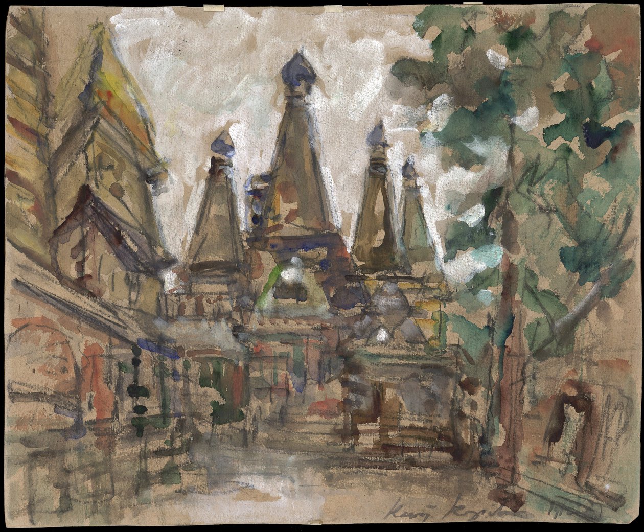Decor voor de opera De Bruid van de Tsaar van N. Rimsky-Korsakov door Konstantin Alekseevich Korovin