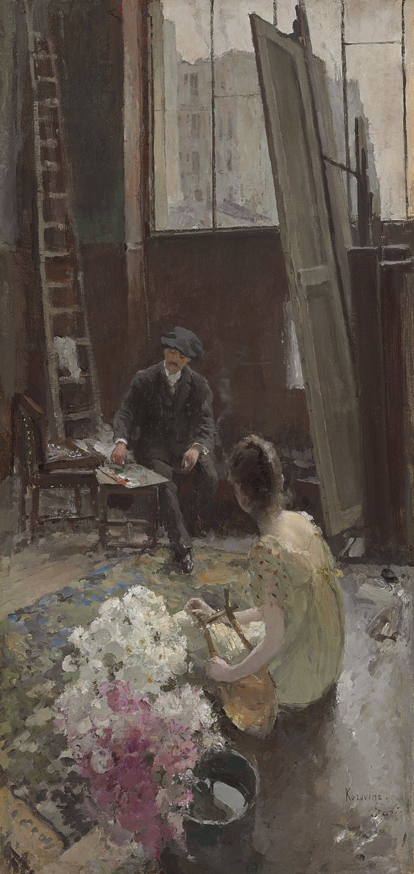 In het Atelier van de Kunstenaar door Konstantin Alekseevich Korovin