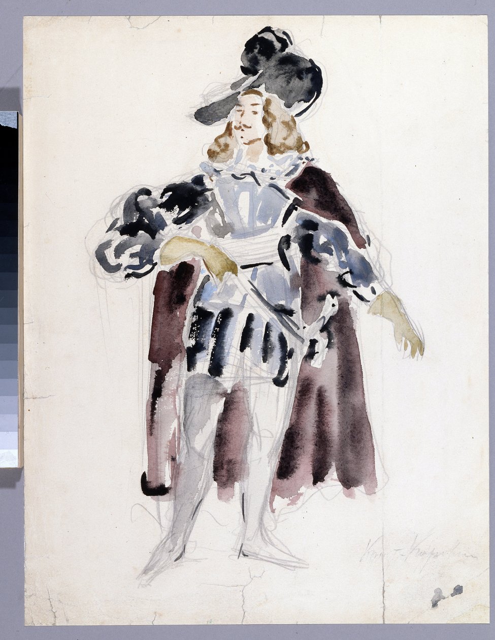 Kostuumontwerp voor de opera De stenen gast van A. Dargomyzjski door Konstantin Alekseevich Korovin