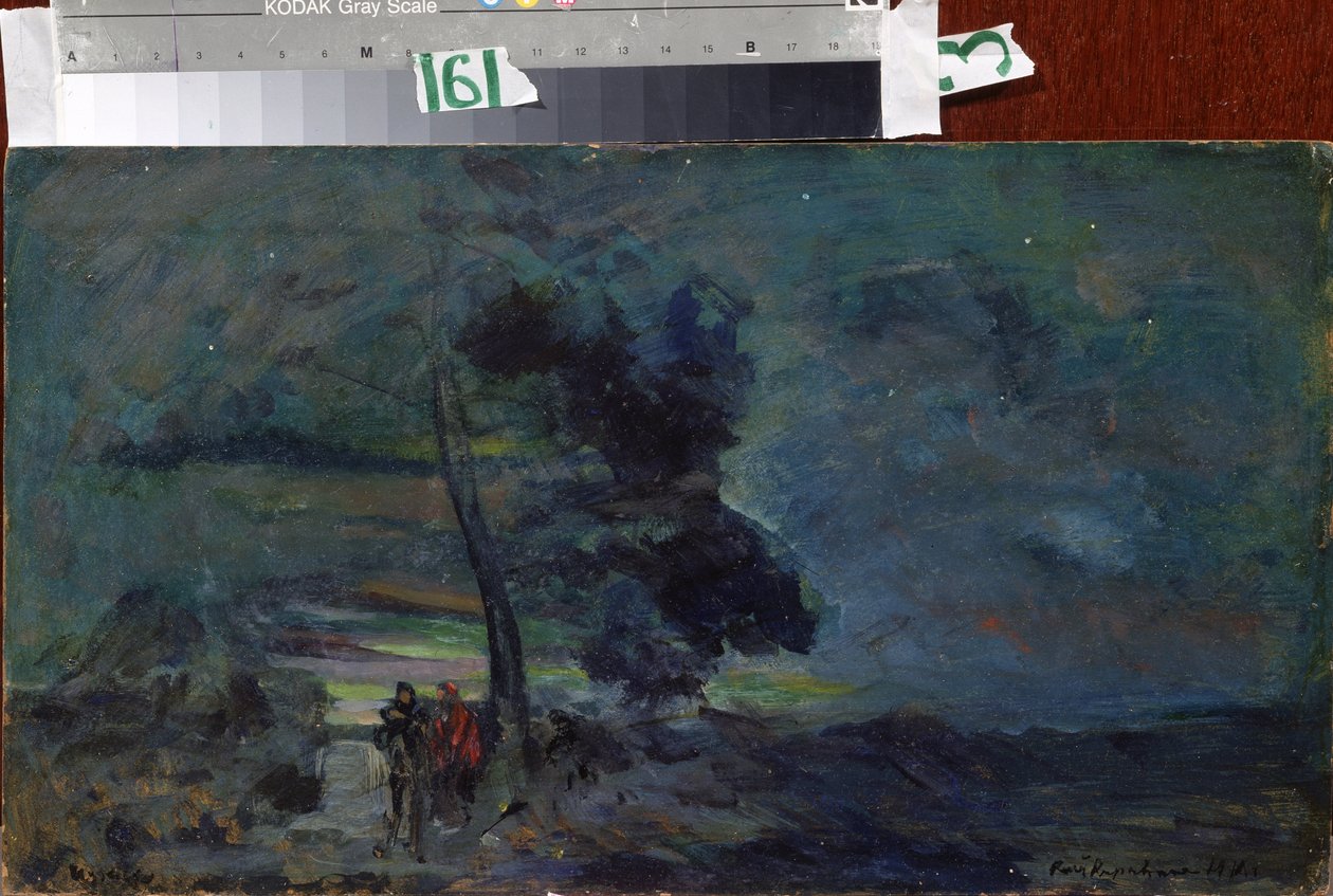 Ontwerp voor decor voor het toneelstuk "De Koning van Judea" van Groothertog Konstantin Konstantinovich Romanov (1858-1915), muziek van Alexander Glazoenov (1865-1936). door Konstantin Alekseevich Korovin