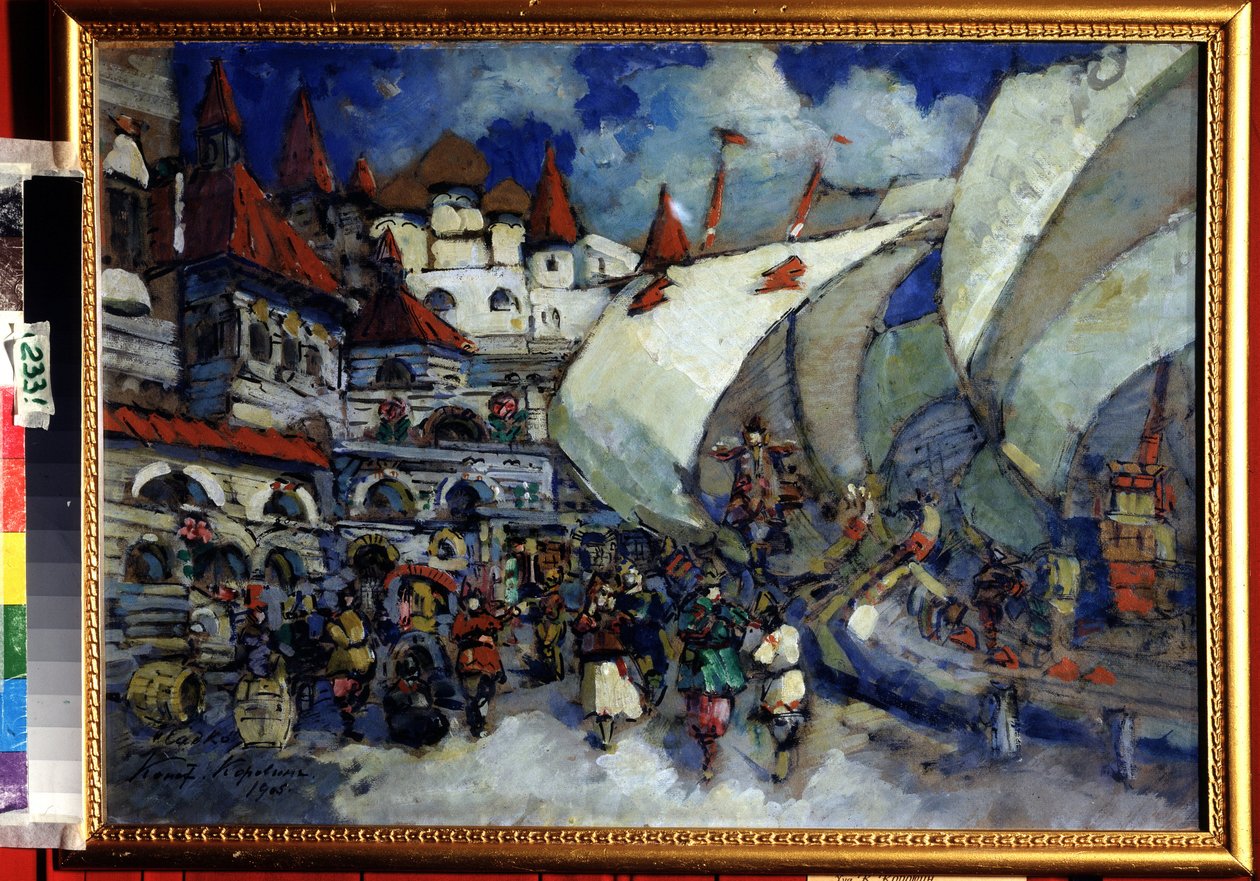 Decorontwerp voor de opera Sadko van N. Rimsky-Korsakov door Konstantin Alekseevich Korovin
