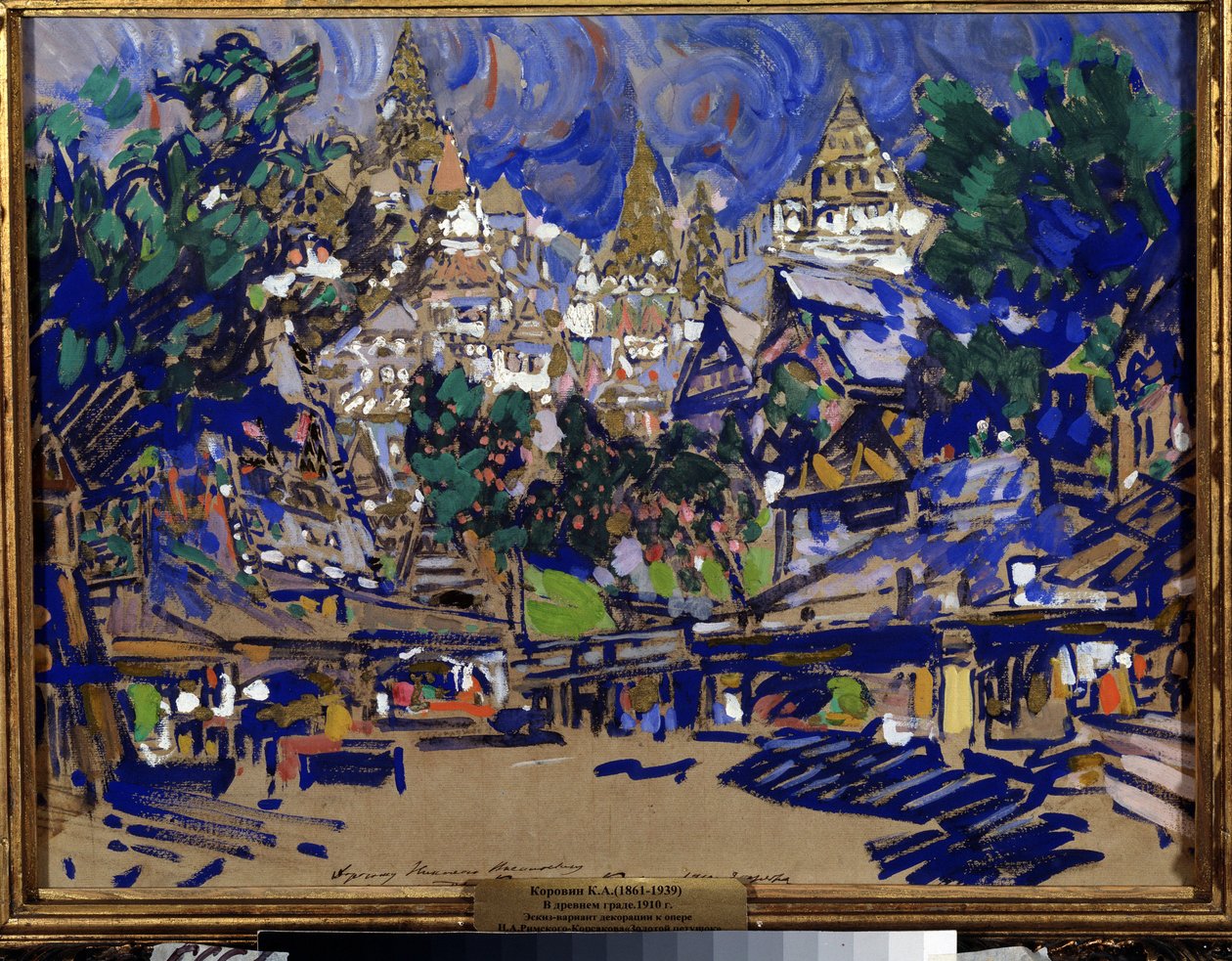 Decorontwerp voor de opera De Gouden Haan van N. Rimski-Korsakov door Konstantin Alekseevich Korovin
