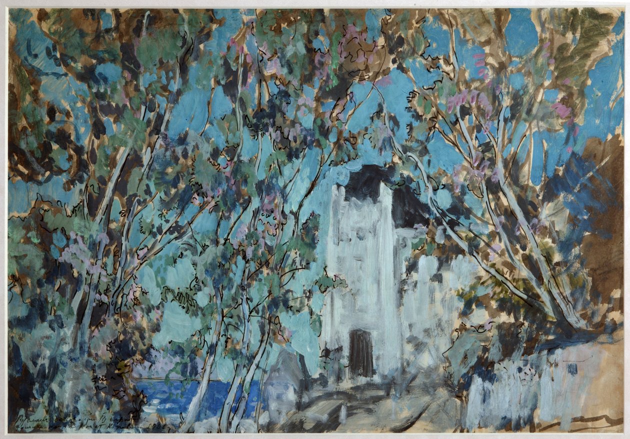 Toneelontwerp voor de opera Ruslan en Lyudmila door M. Glinka, 1906 door Konstantin Alekseevich Korovin