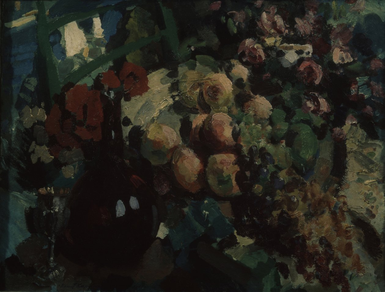 Stilleven. Wijnstok en vruchten, 1917 door Konstantin Alekseevich Korovin