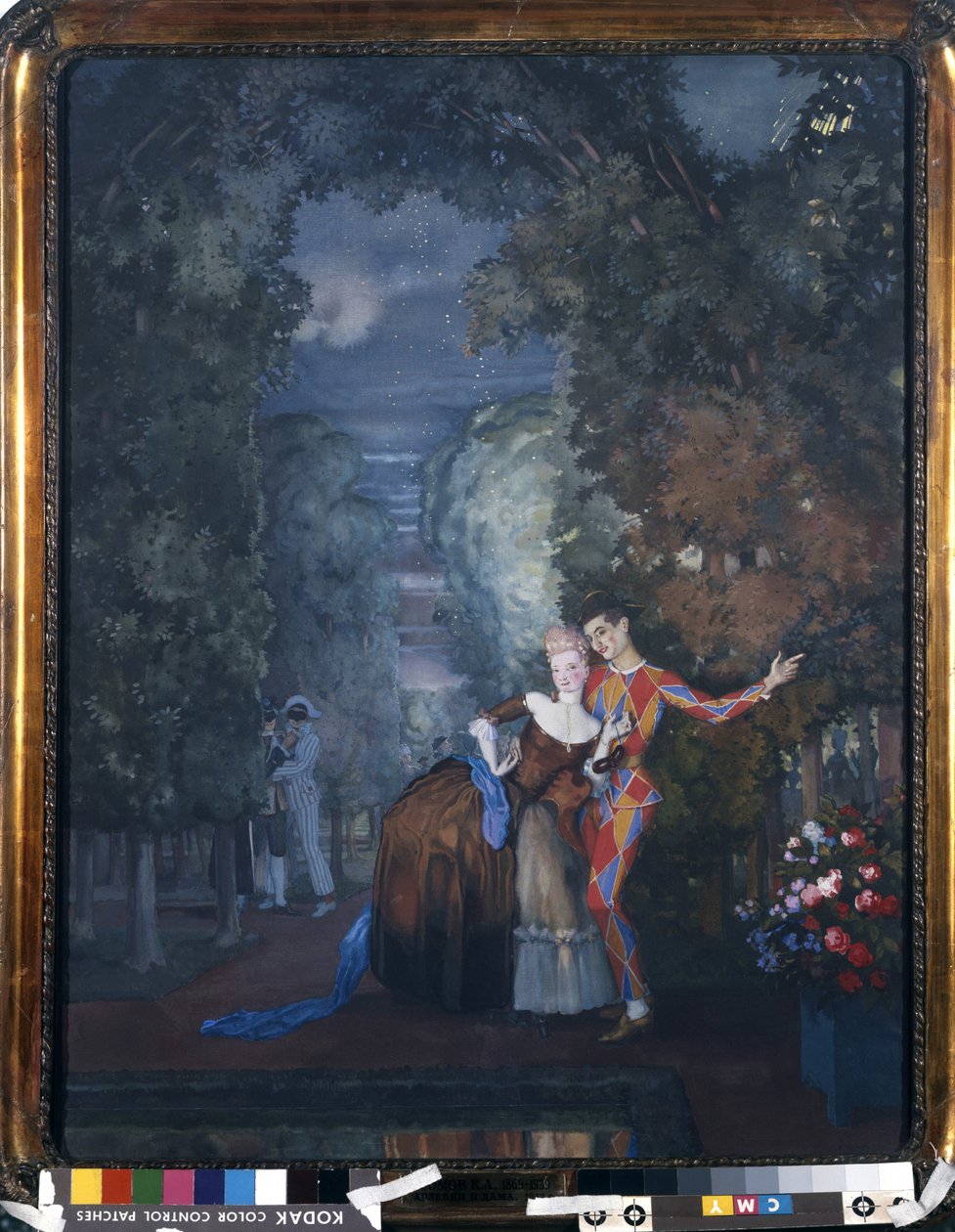 Harlekijn en een Dame door Konstantin Andreevic Somov