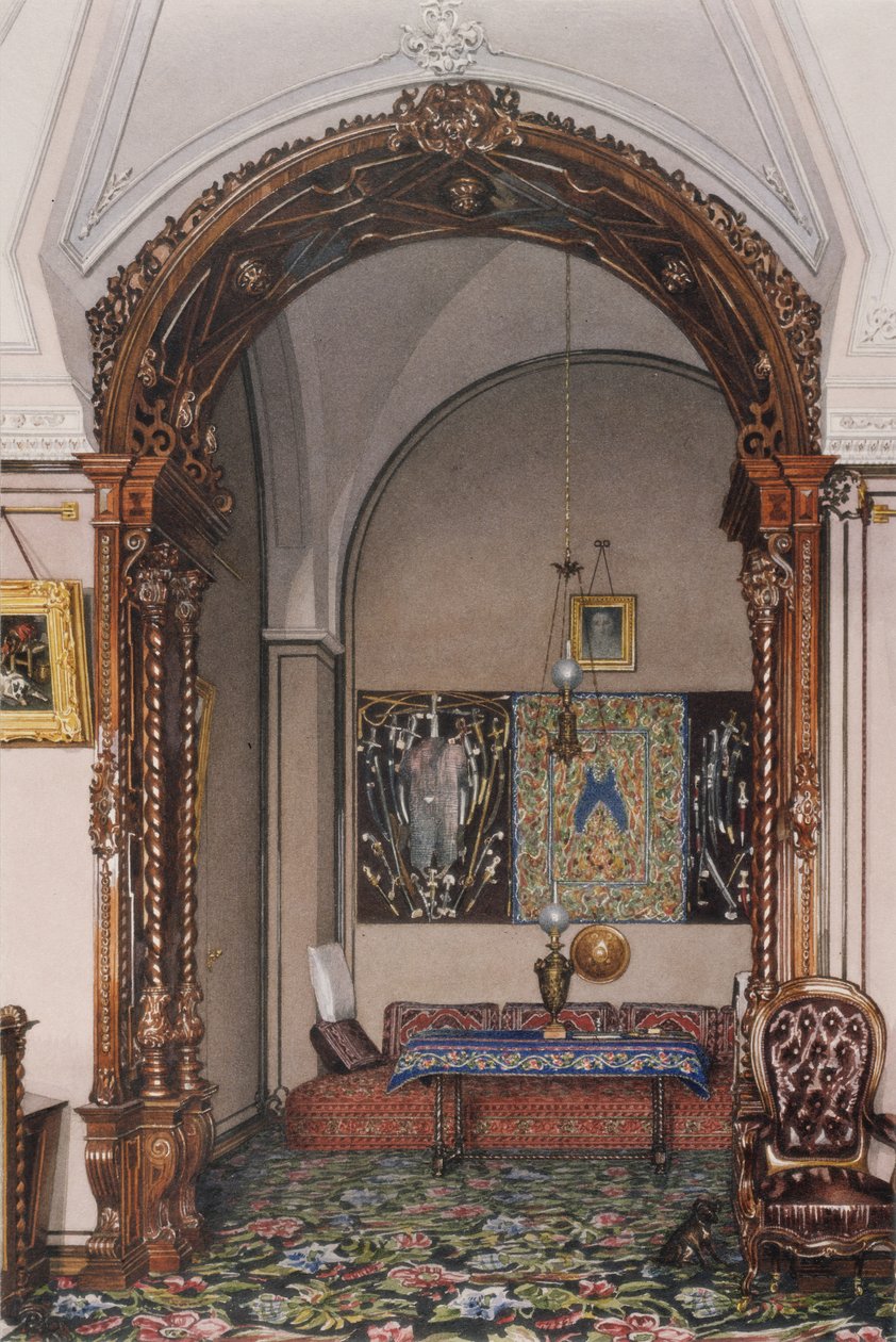 Interieurs van het Winterpaleis. De nis van de studeerkamer van Grootvorst Nicolaas Nicolaievich, midden 19e eeuw door Konstantin Andreyevich Ukhtomsky