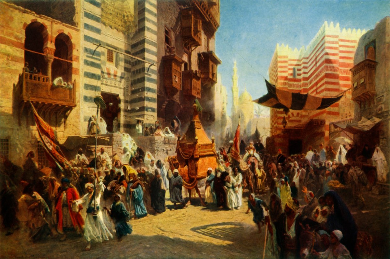 Terugkeer van het Heilige Tapijt van Mekka naar Caïro, 1876 door Konstantin Egorovich Makovsky