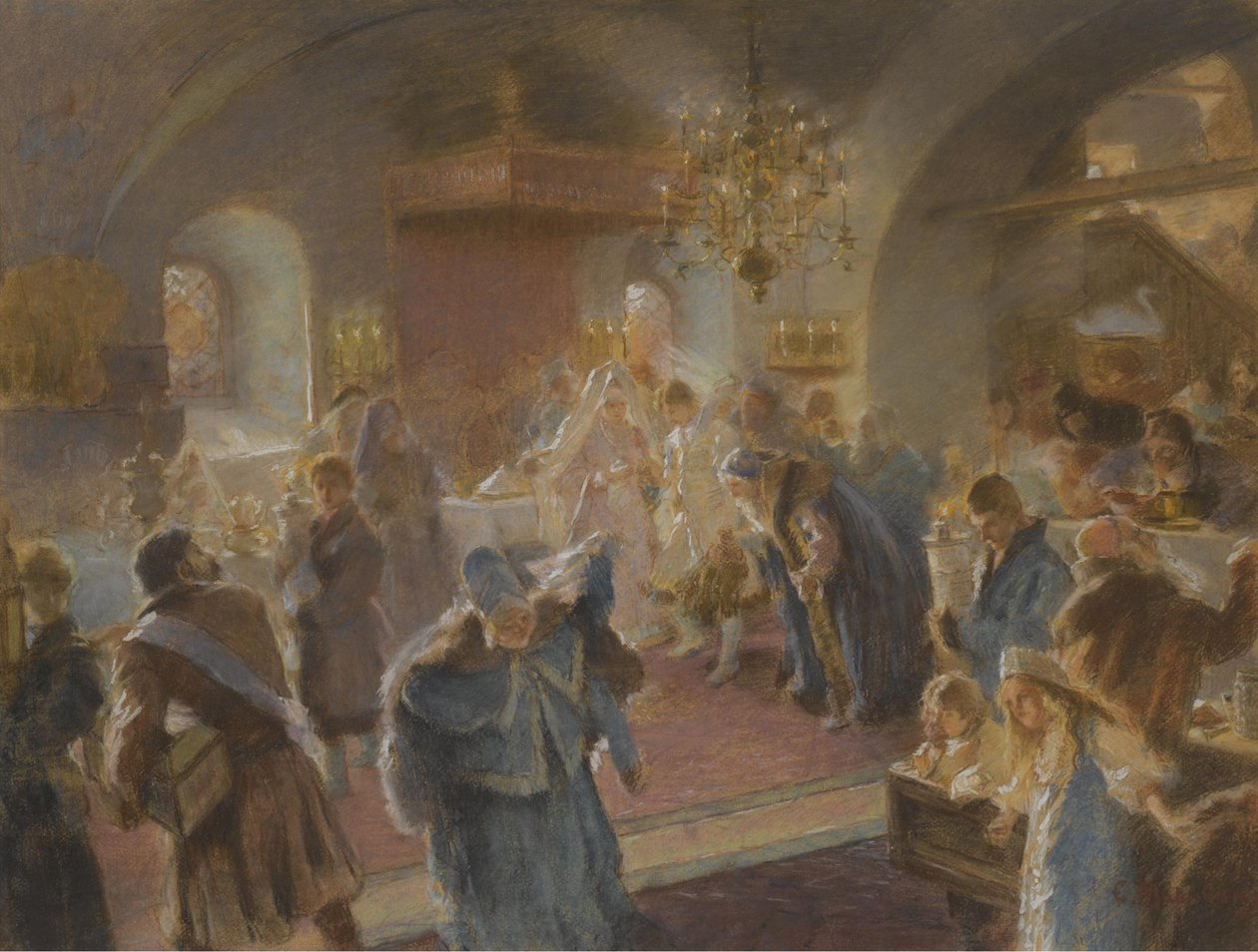 Bestuderen van het besprenkelen van de hop door Konstantin Egorovich Makovsky