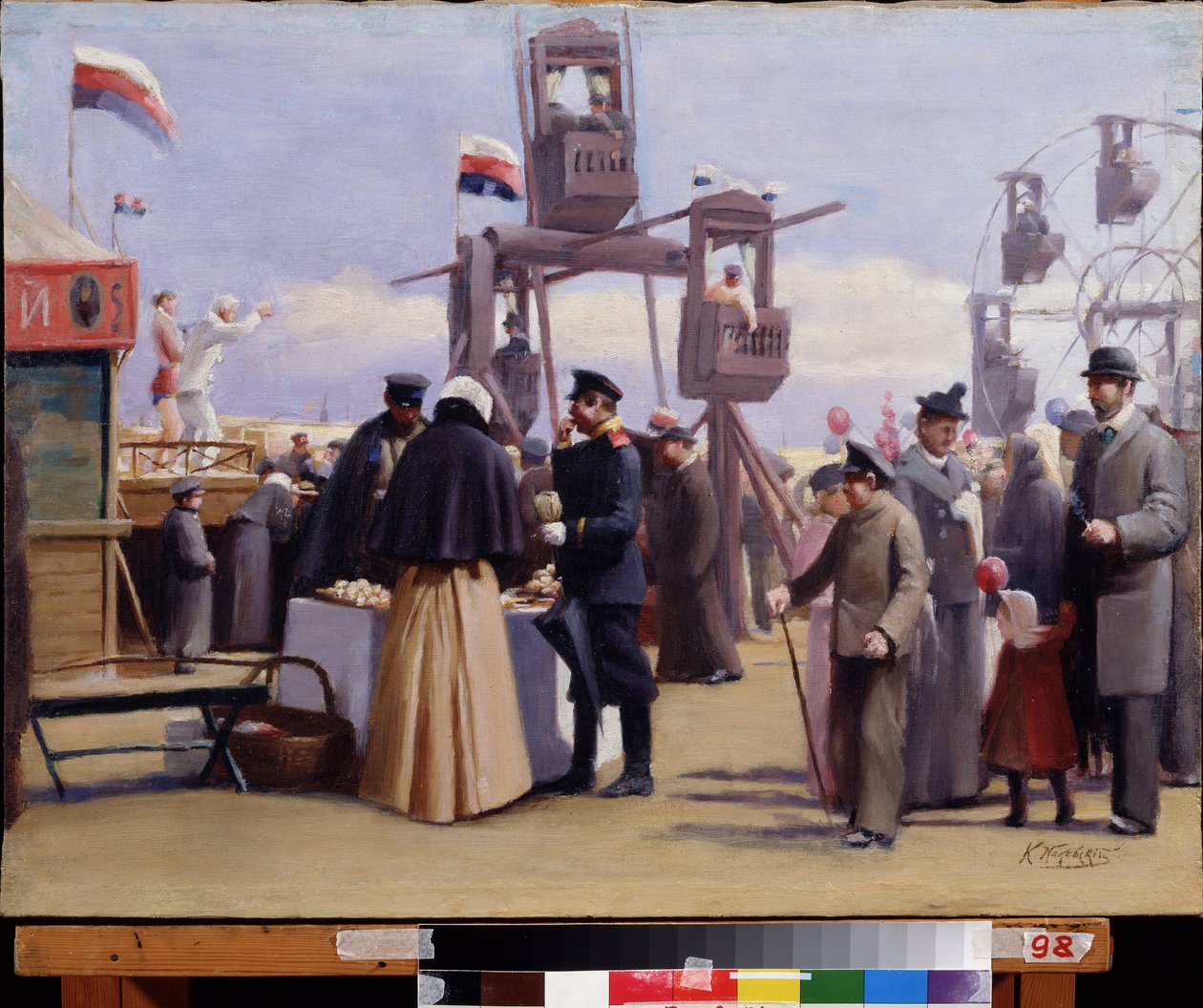 Kraampjes op de jaarmarkt van Moskou door Konstantin Egorovich Makovsky