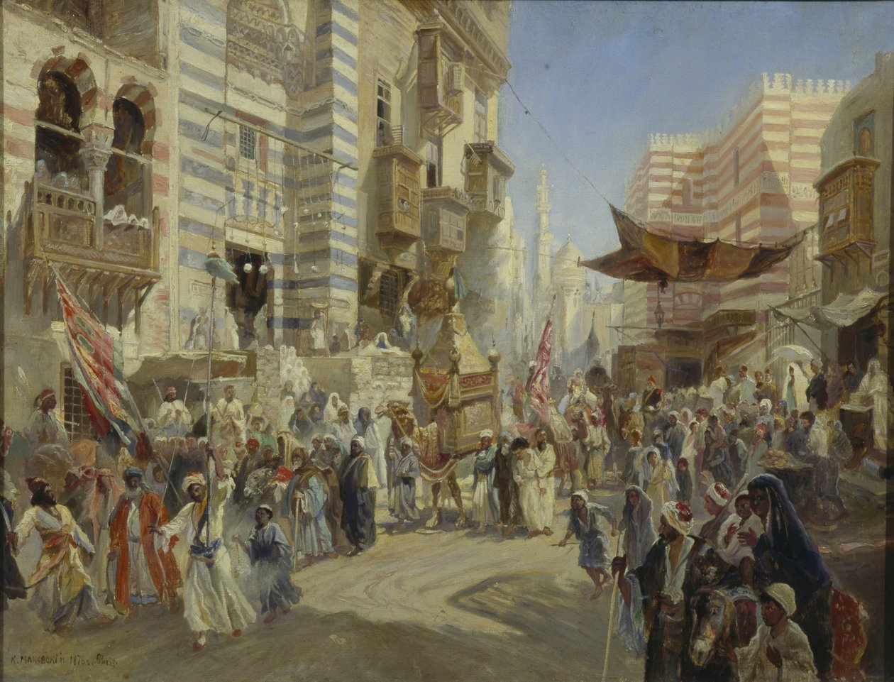 De overdracht van het heilige tapijt in Caïro, 1876 door Konstantin Egorovich Makovsky