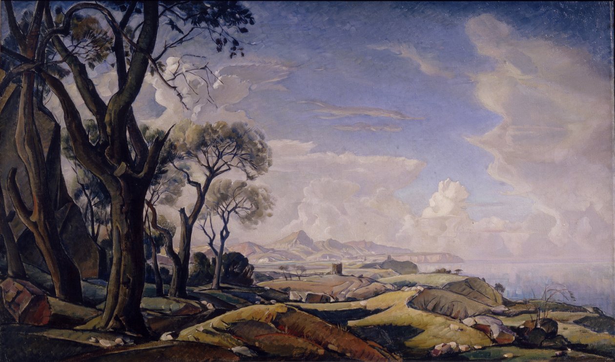 Landschap met bomen door Konstantin Fyodorovich Bogayevsky