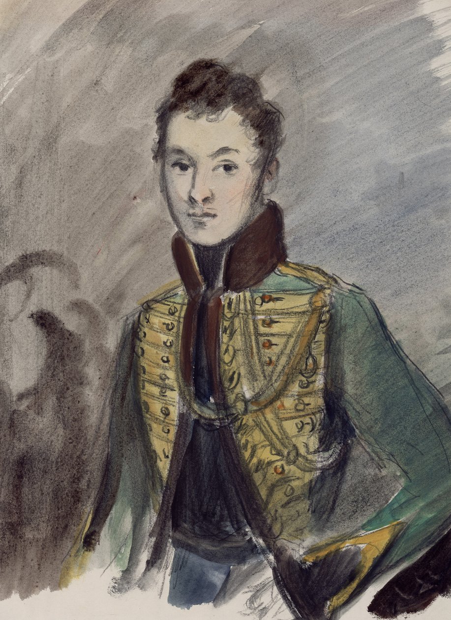 Nikolai Rostov. Illustratie voor de roman Oorlog en Vrede van Leo Tolstoy door Konstantin Ivanovich Rudakov