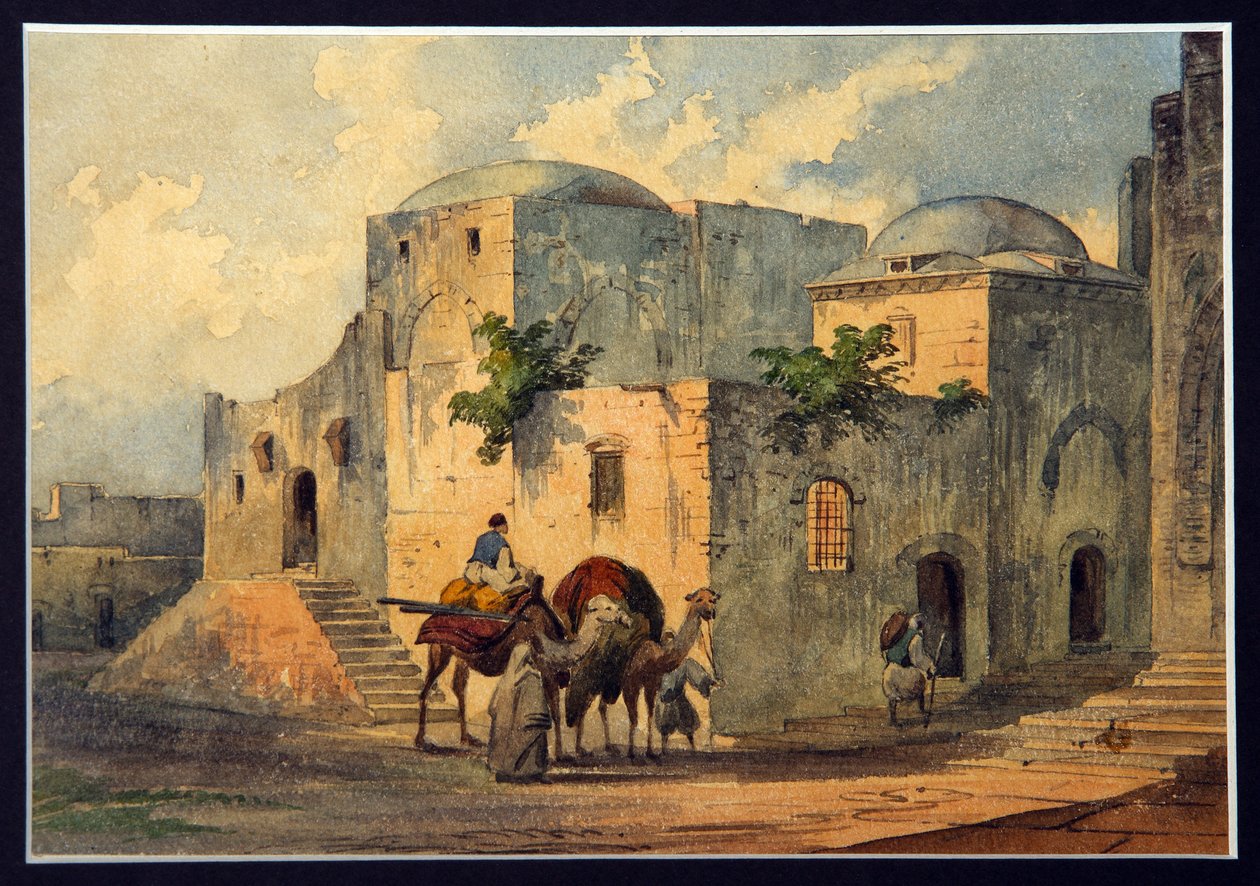 Via Dolorosa en huis van Pontius Pilatus in Jeruzalem door Konstantin Karlovich Gerz
