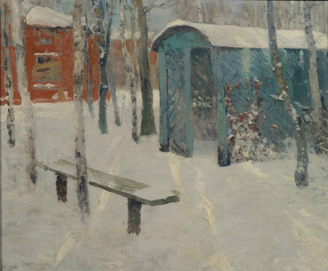 Vroege sneeuw door Konstantin Konstantinovich Pervukhin