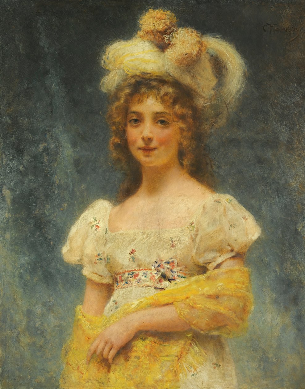 Makovsky Gele sjaal door Konstantin Makovsky