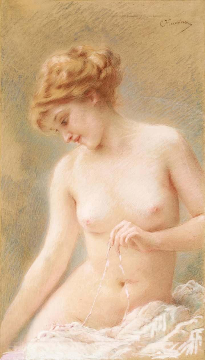 Naakt zitten door Konstantin Makovsky
