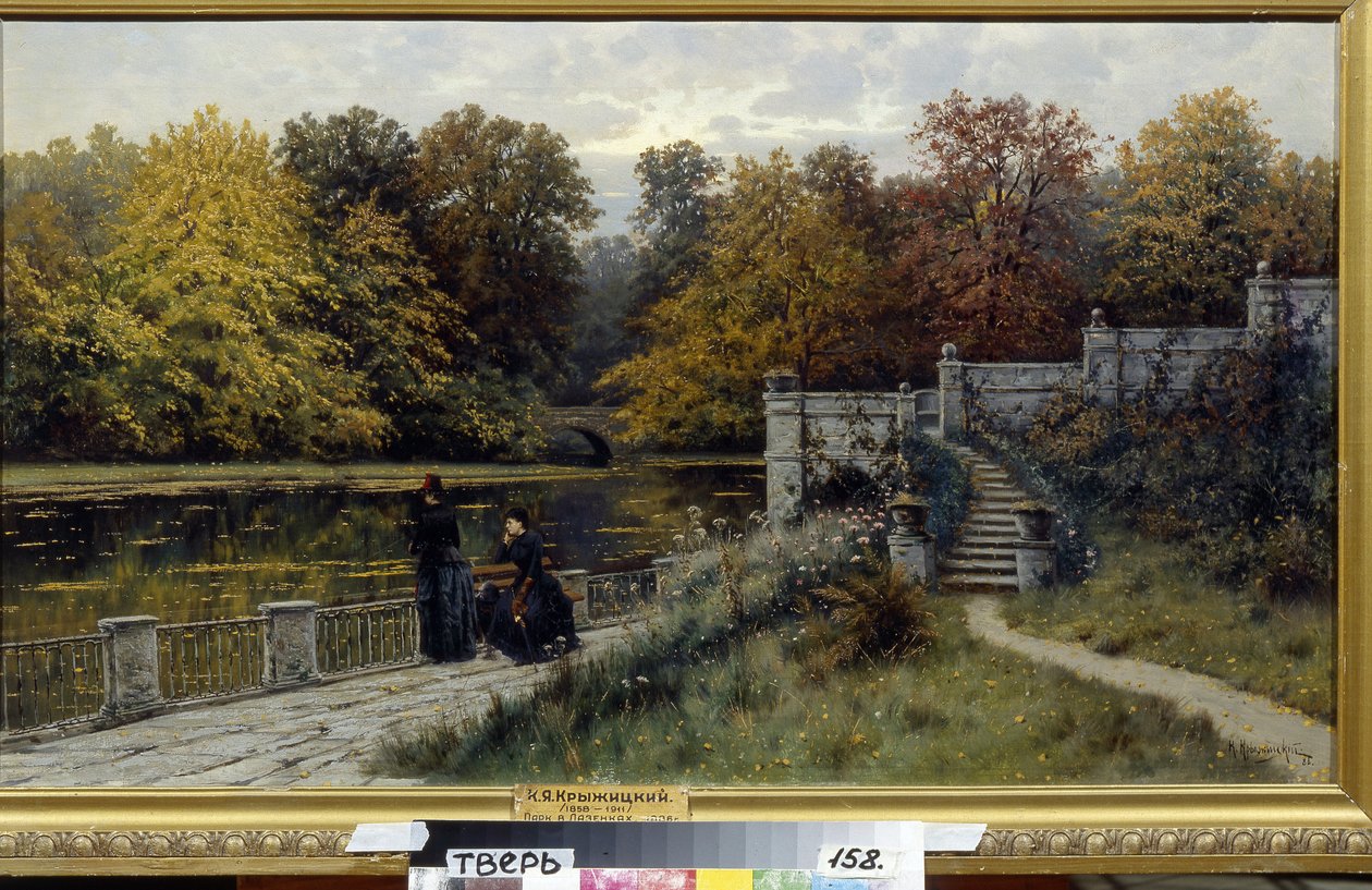 Het Lazienki-park (Warschau, Polen) door Konstantin Yakovlevich Kryzhitsky