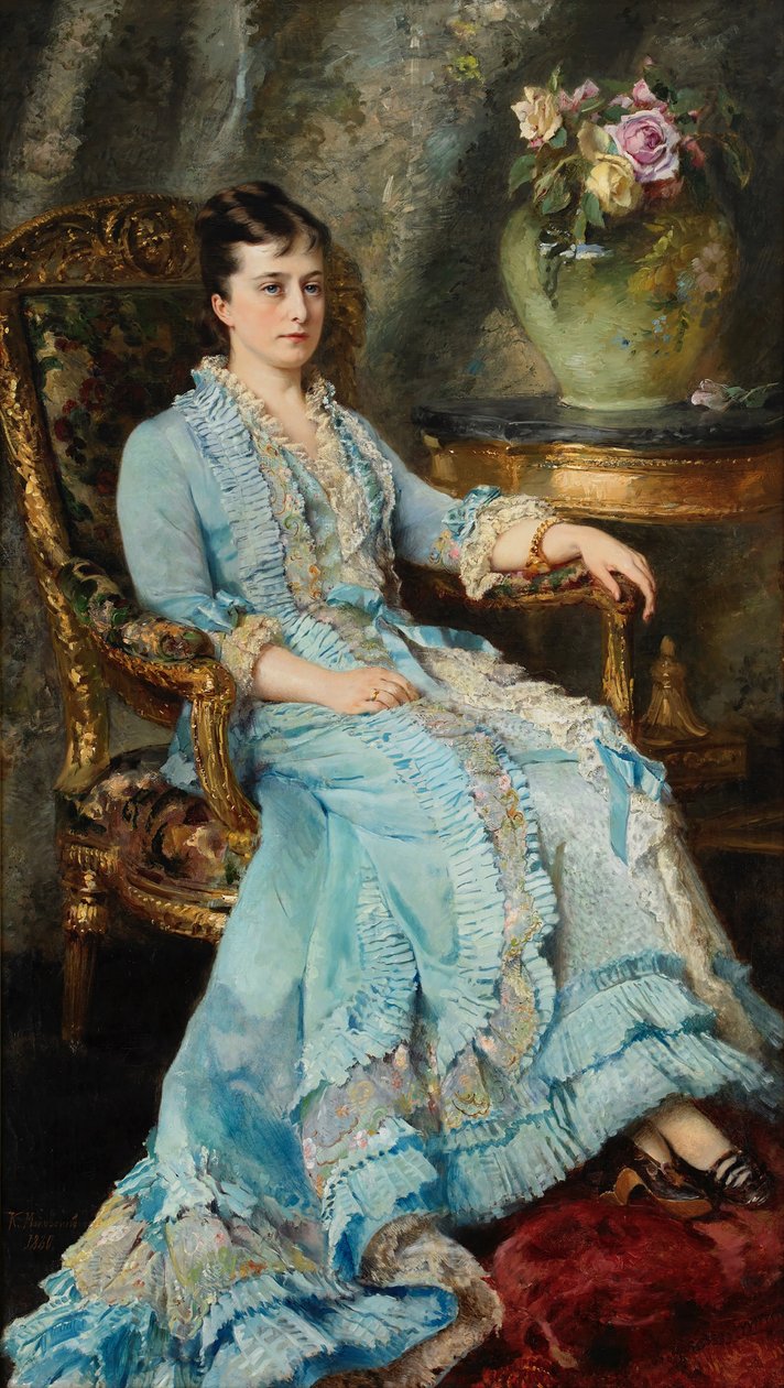 Portret van prinses Ekaterina Mikhailovna Dolgorukova 1847-1922 door Konstantin Yegorovich Makovsky
