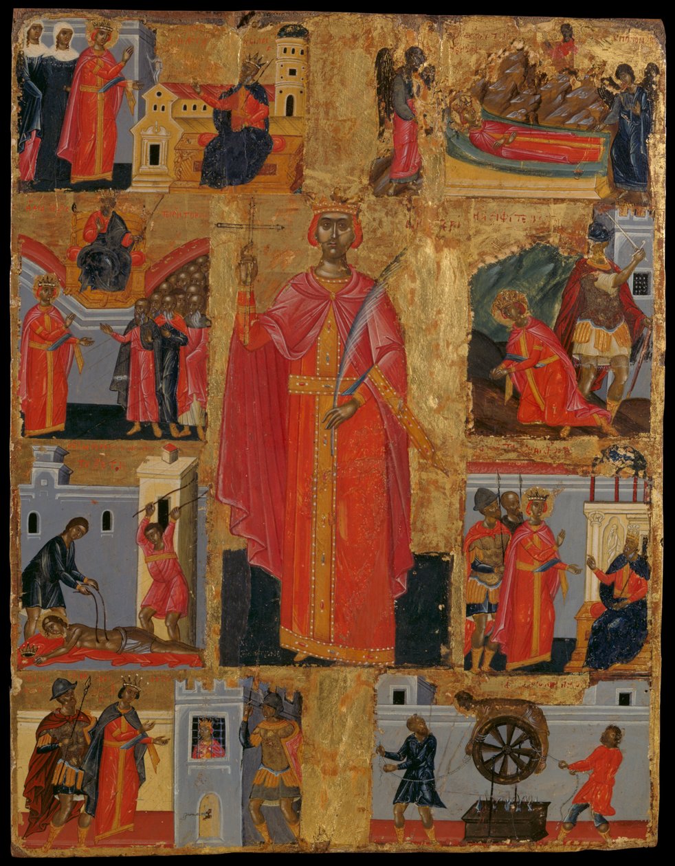 St. Catharina en scènes uit haar leven door Konstantinos Tzanes