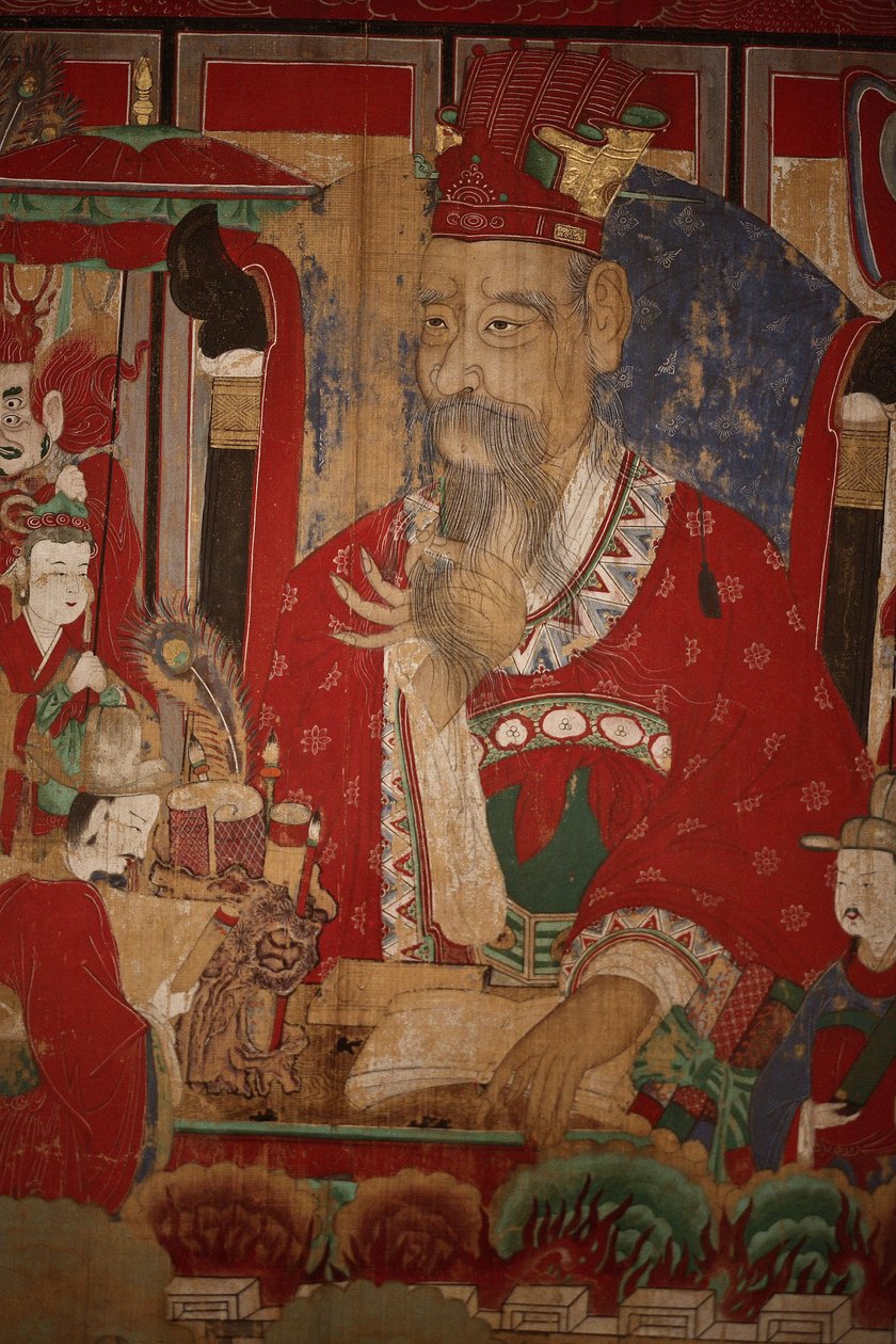 Byeonseong, de Zesde Koning van de Hel (detail), 1798 door Korean School