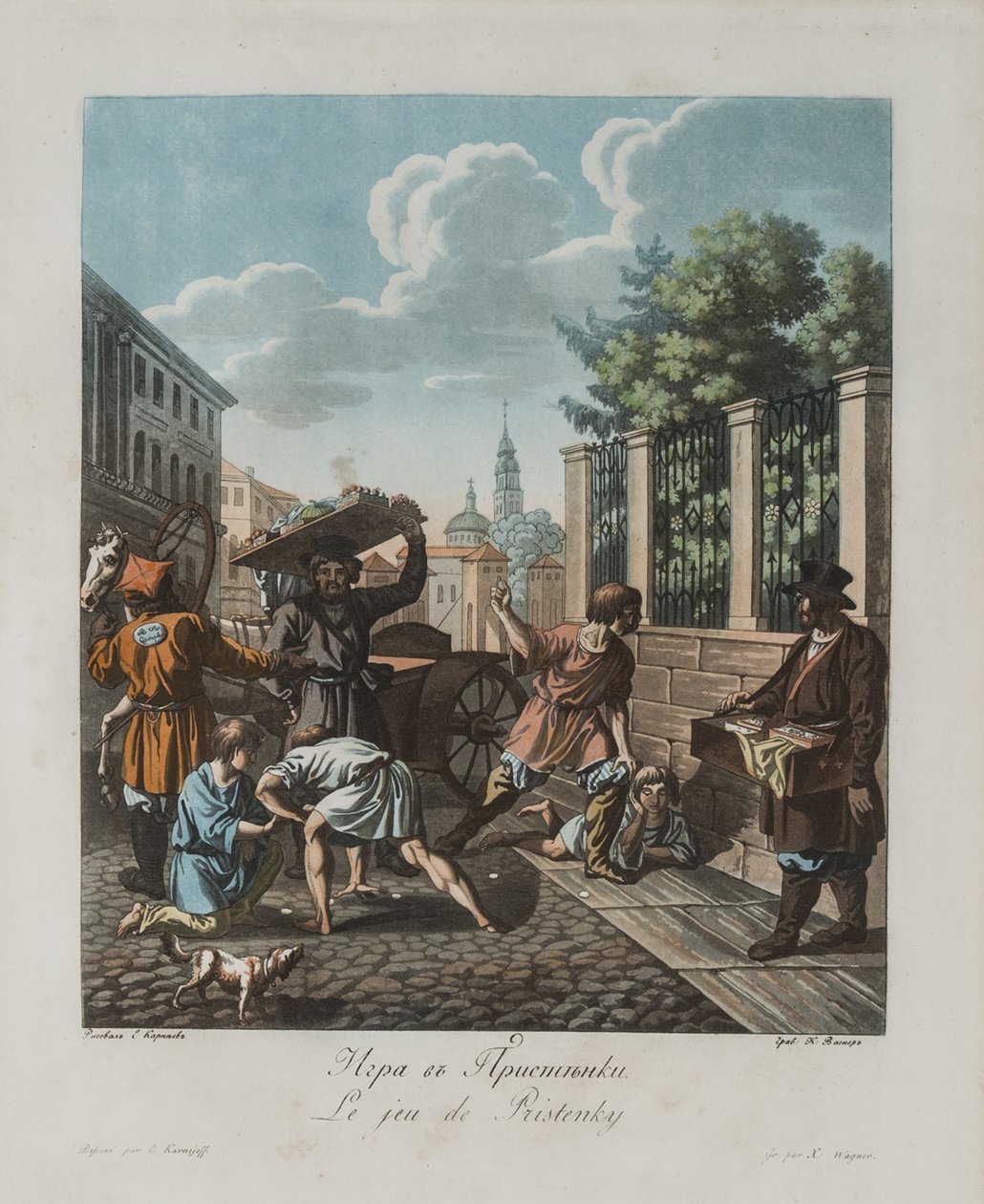 Het Pristenok-spel, ca 1812 door Korneev