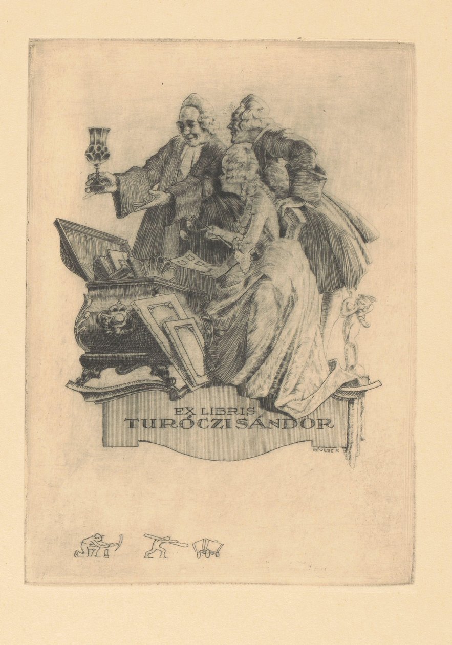 Ex libris van Sándor Turóczi door Kornél Révész
