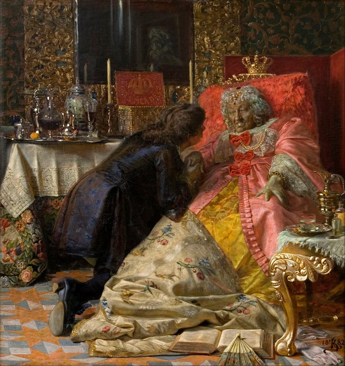 De dood van koningin Sophie Amalie door Kristian Zahrtmann