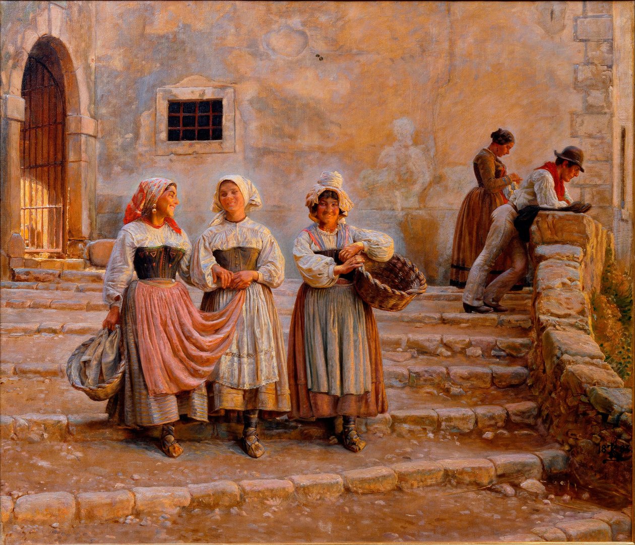 Jonge vrouwen die kalk vervoeren. Civiitá d