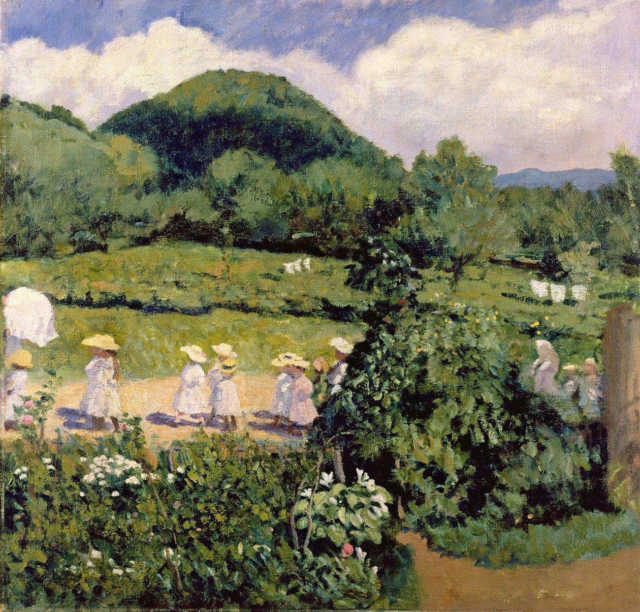 Picknick in mei, zomerdag, 1906 door Károly Ferenczy
