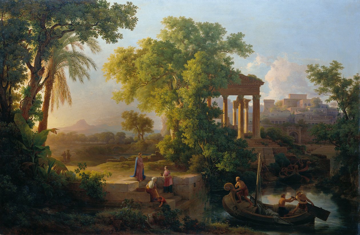 Landschap met de roeping van de heilige Petrus door Károly Markó d. Ä.