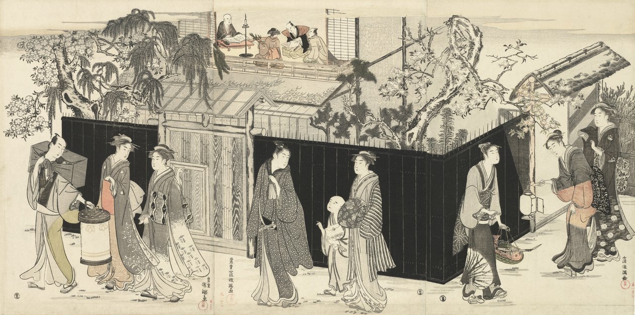 Terugkeer van een Poëziebijeenkomst, c.1785-89 door Kubo Shunman