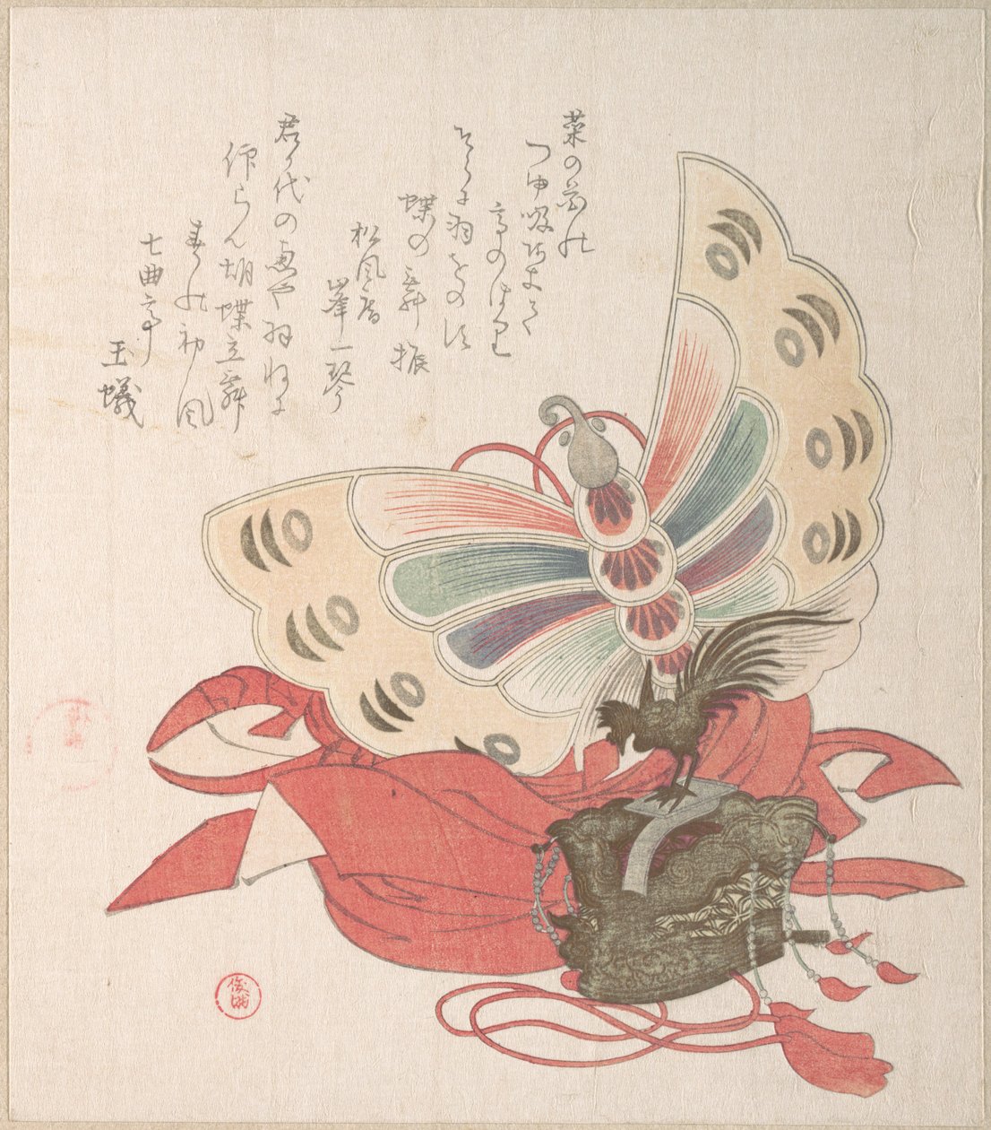 Lenteregenverzameling (Harusame shū), deel 2: Kostuum voor de vlinderdans (Kochō no mai) door Kubo Shunman