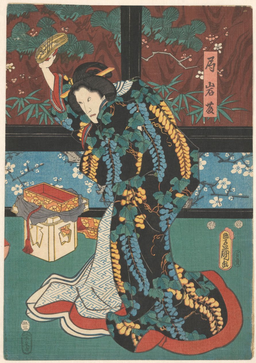 Scène uit het toneelstuk De Spiegelberg door Kunisada (I) , Utagawa