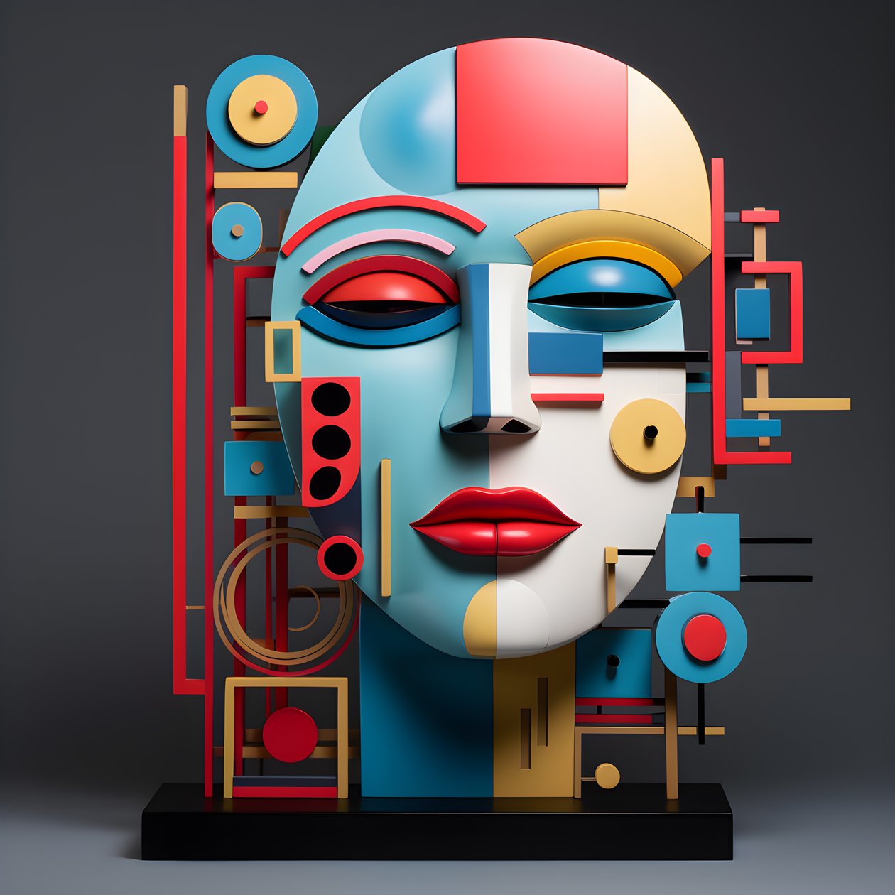 3D-sculptuur van een mooi menselijk gezicht 2 door Kurt Heppke